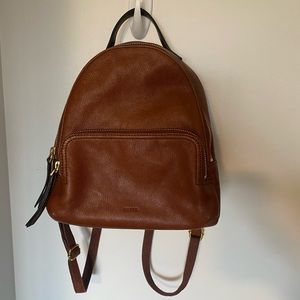 Brown FOSSIL leather mini backpack